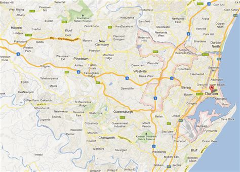 google maps durban south africa